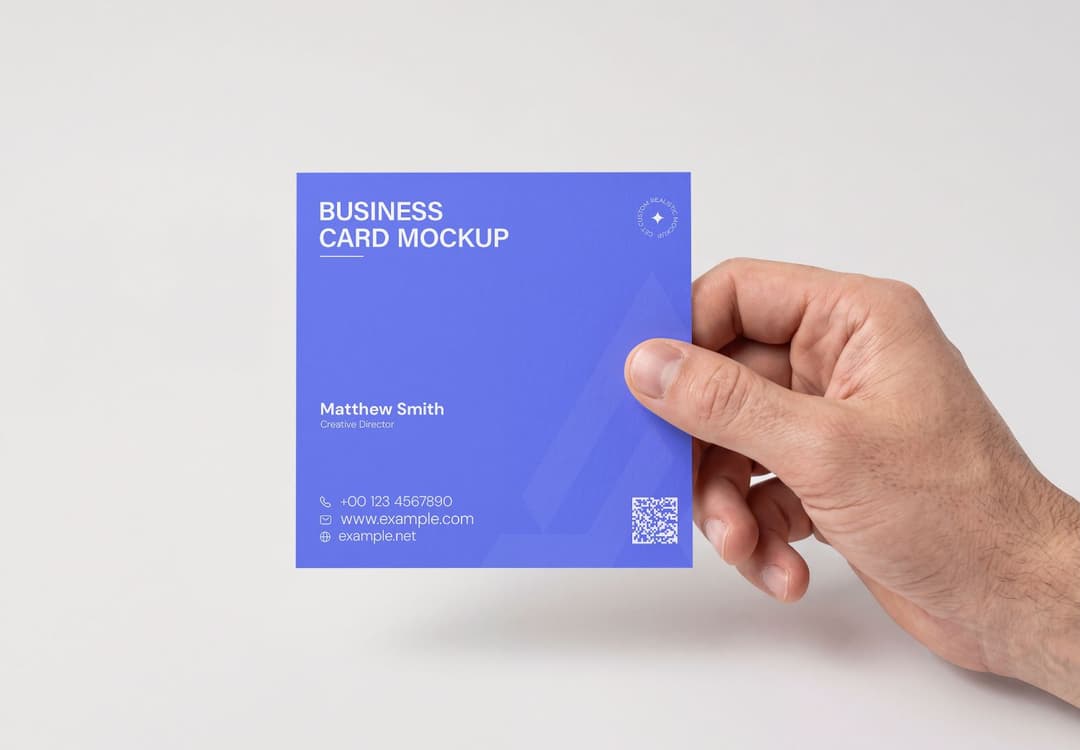 Square Business Card Mockup