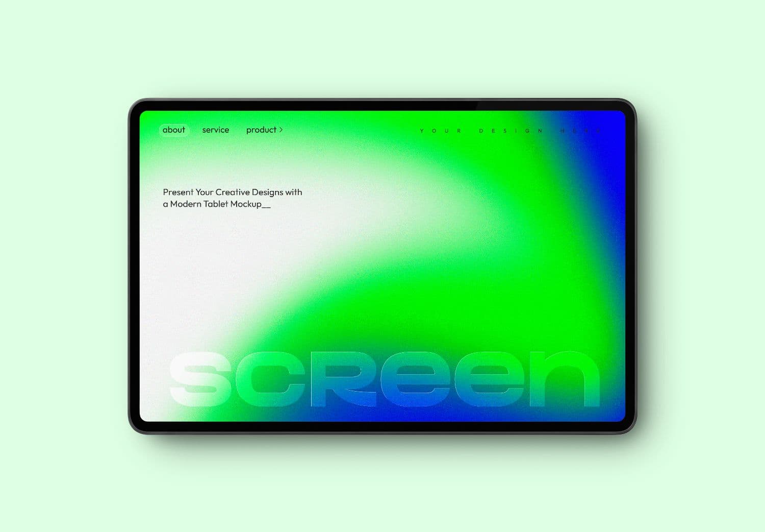 Realistic Tablet Screen Mockup