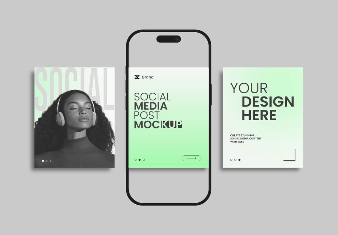 Social Media Post Mockup for Mobile Display