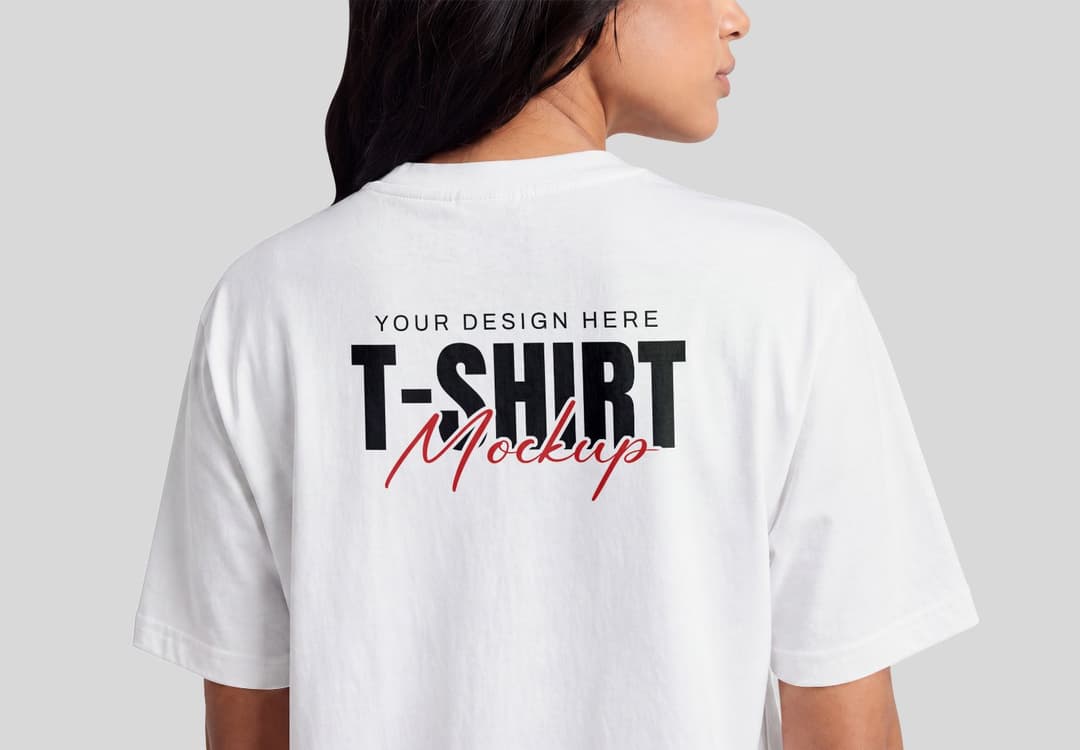 Realistic Back T-Shirt Mockup for Apparel Design