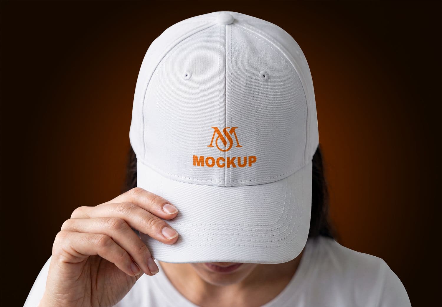 White Cap Mockup with Lifestyle Branding Presentation