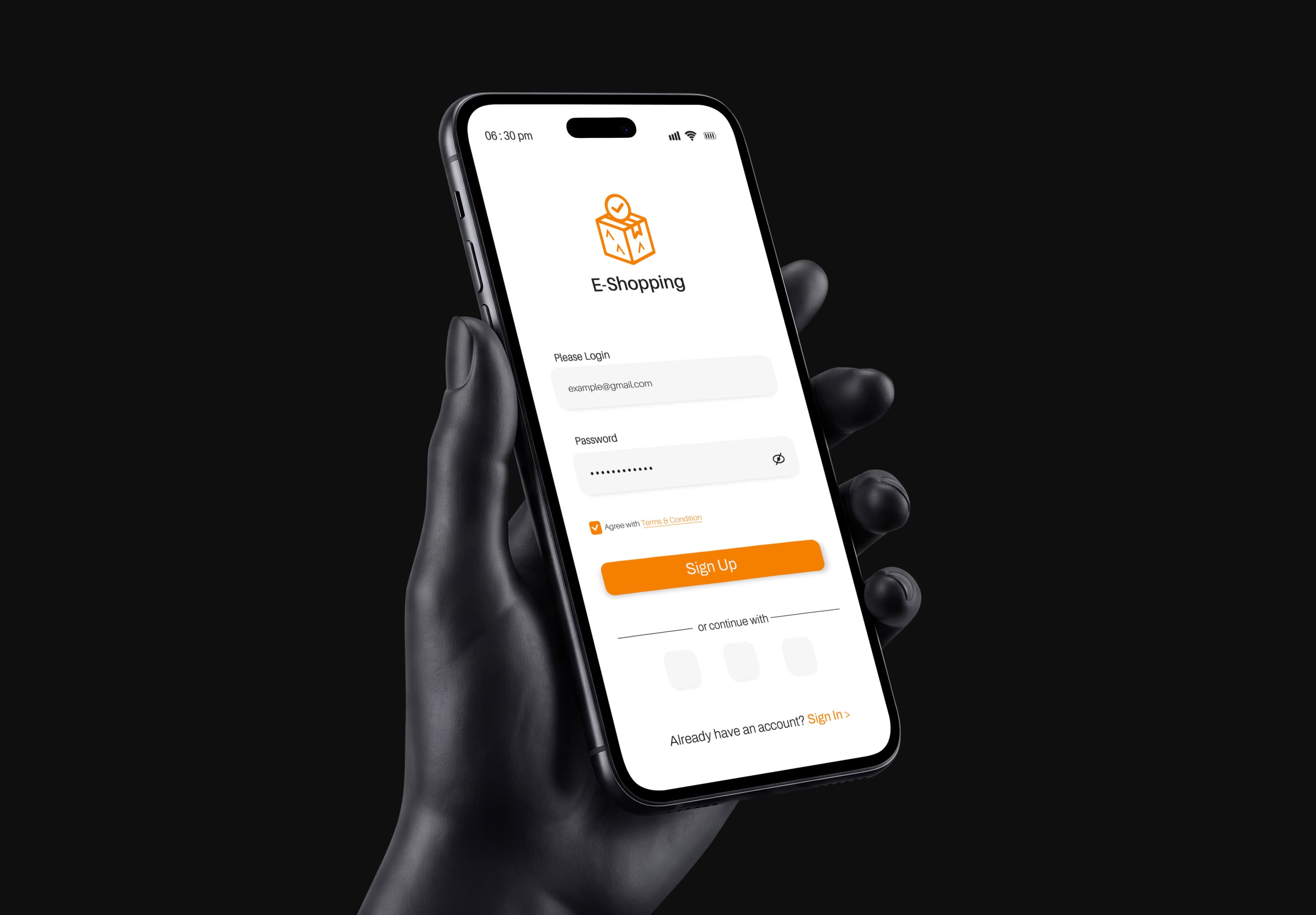 Realistic Hand Holding Smartphone App Mockup | MockupHive