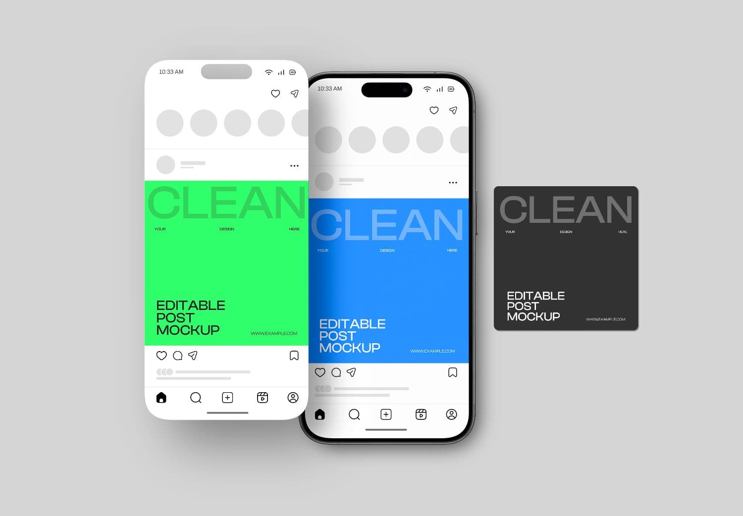 Multi-Display Social Media Post Mockup for Mobile Designs