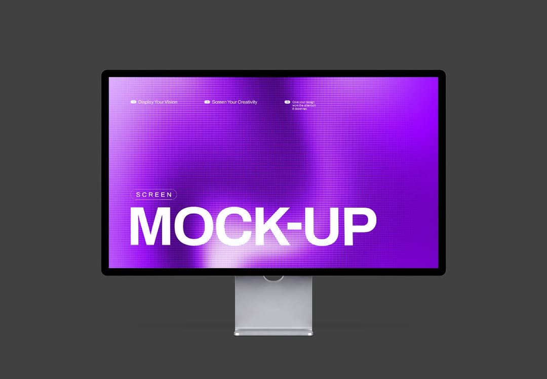 Computer Monitor Mockup for Digital Screen and UI Design Presentation