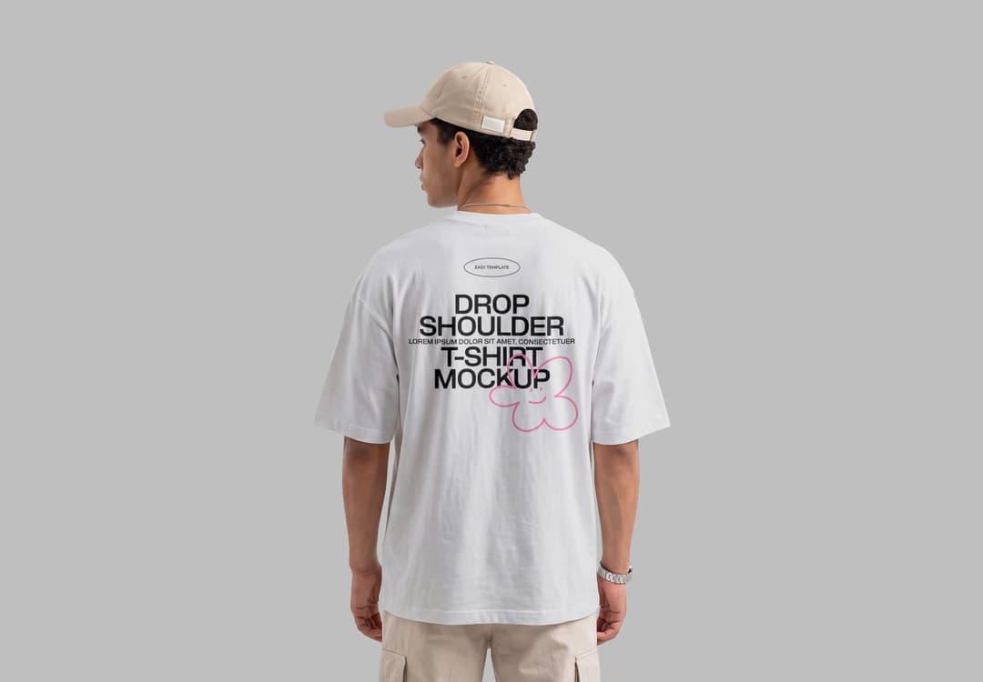 Drop Shoulder T-Shirt Mockup for Apparel Branding