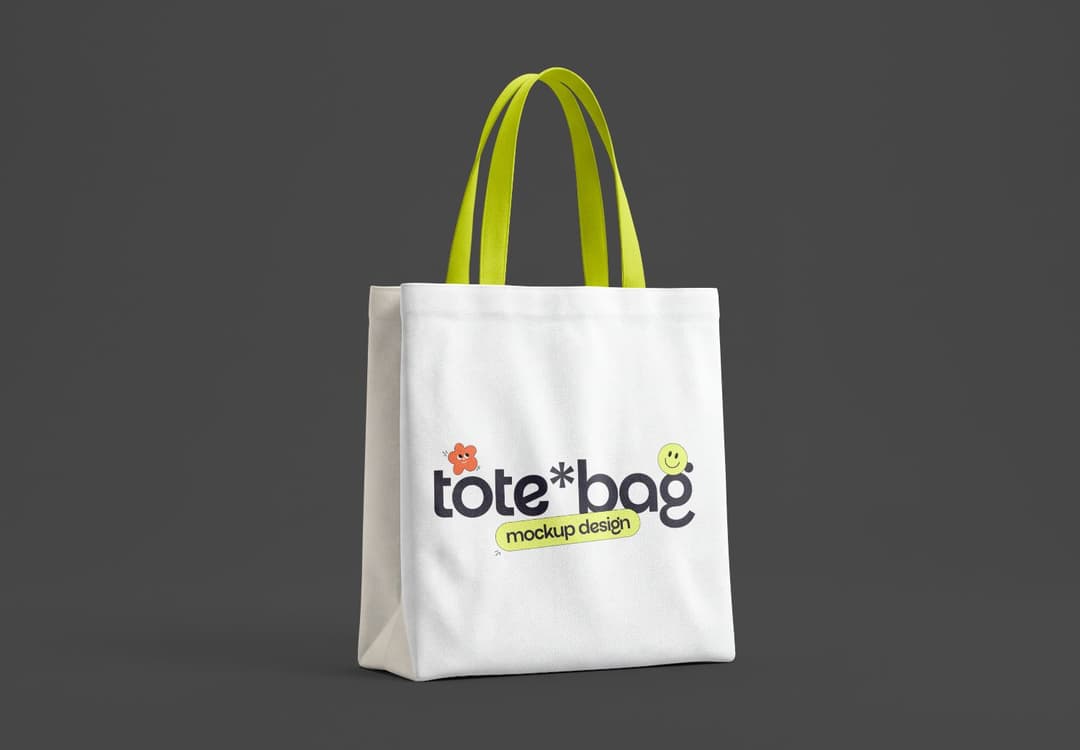 Minimal Tote Bag Branding Mockup on Dark Gray Background