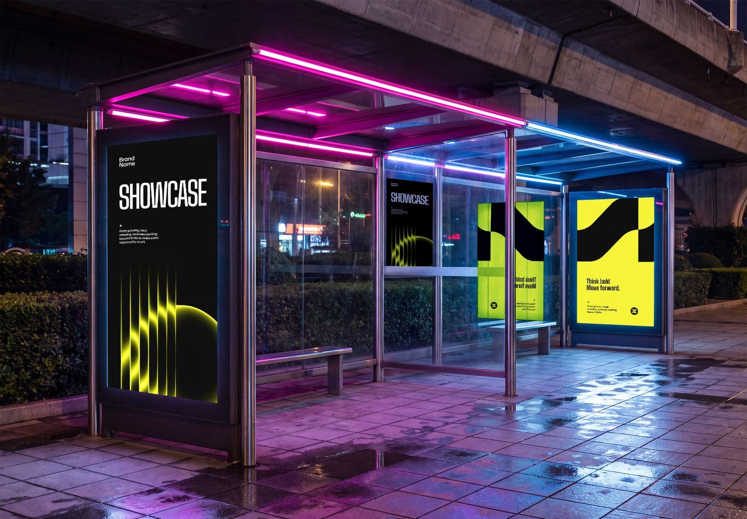 Bus Stop Lightbox Mockup for Outdoor Advertising Campaigns
