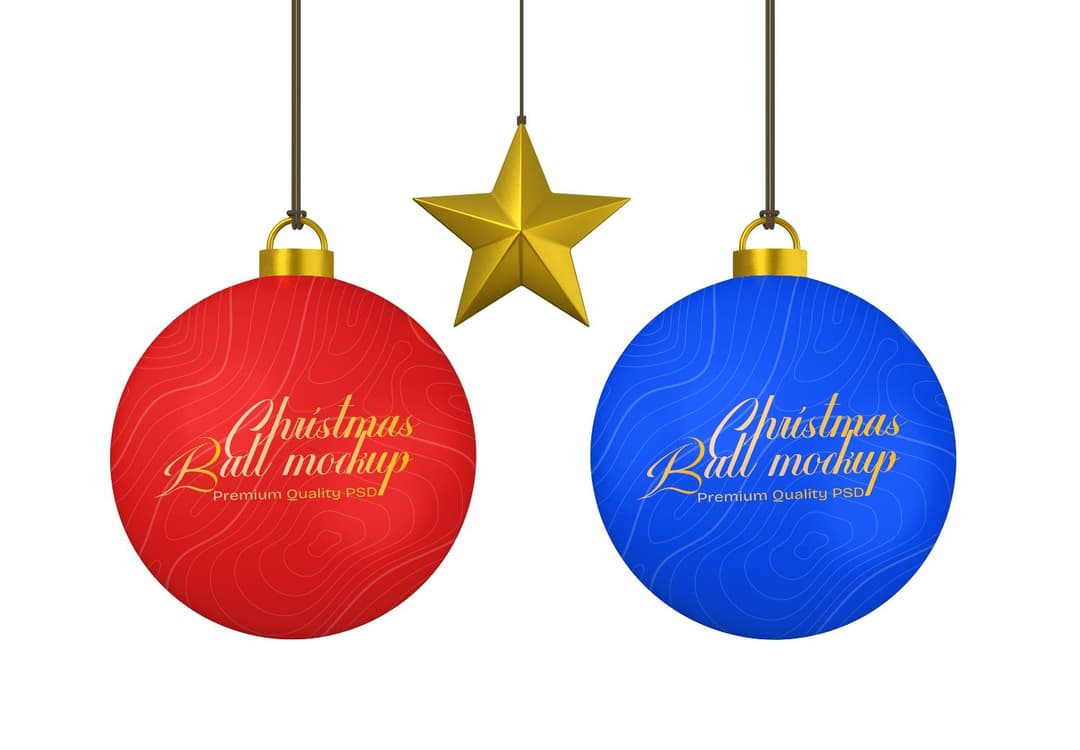 Festive Christmas Ball Mockup for Holiday Branding
