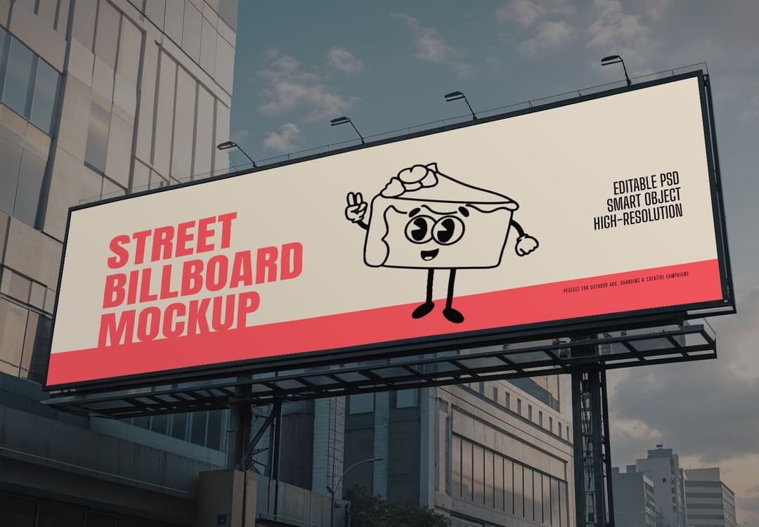 Urban Street Billboard Mockup - Cityscape for Outdoor Advertising & Branding