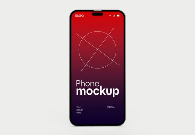 Red Gradient iPhone Mockup – Bold Screen Presentation