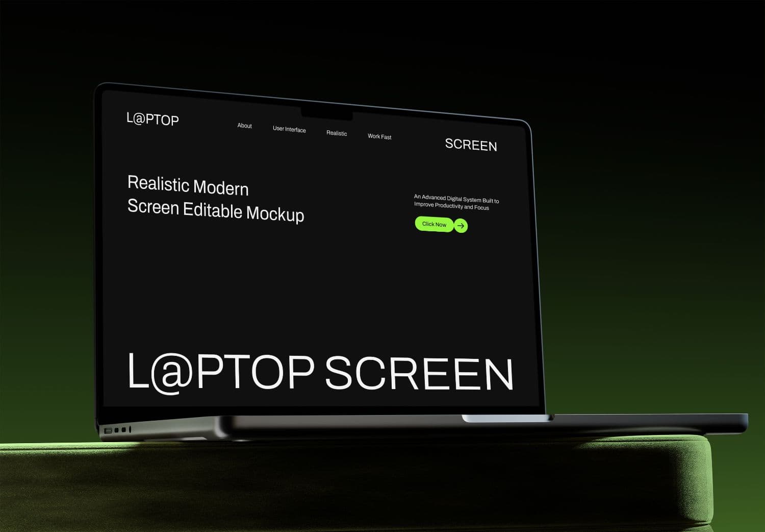 PSD Laptop Mockup for Website and UI Design Showcase