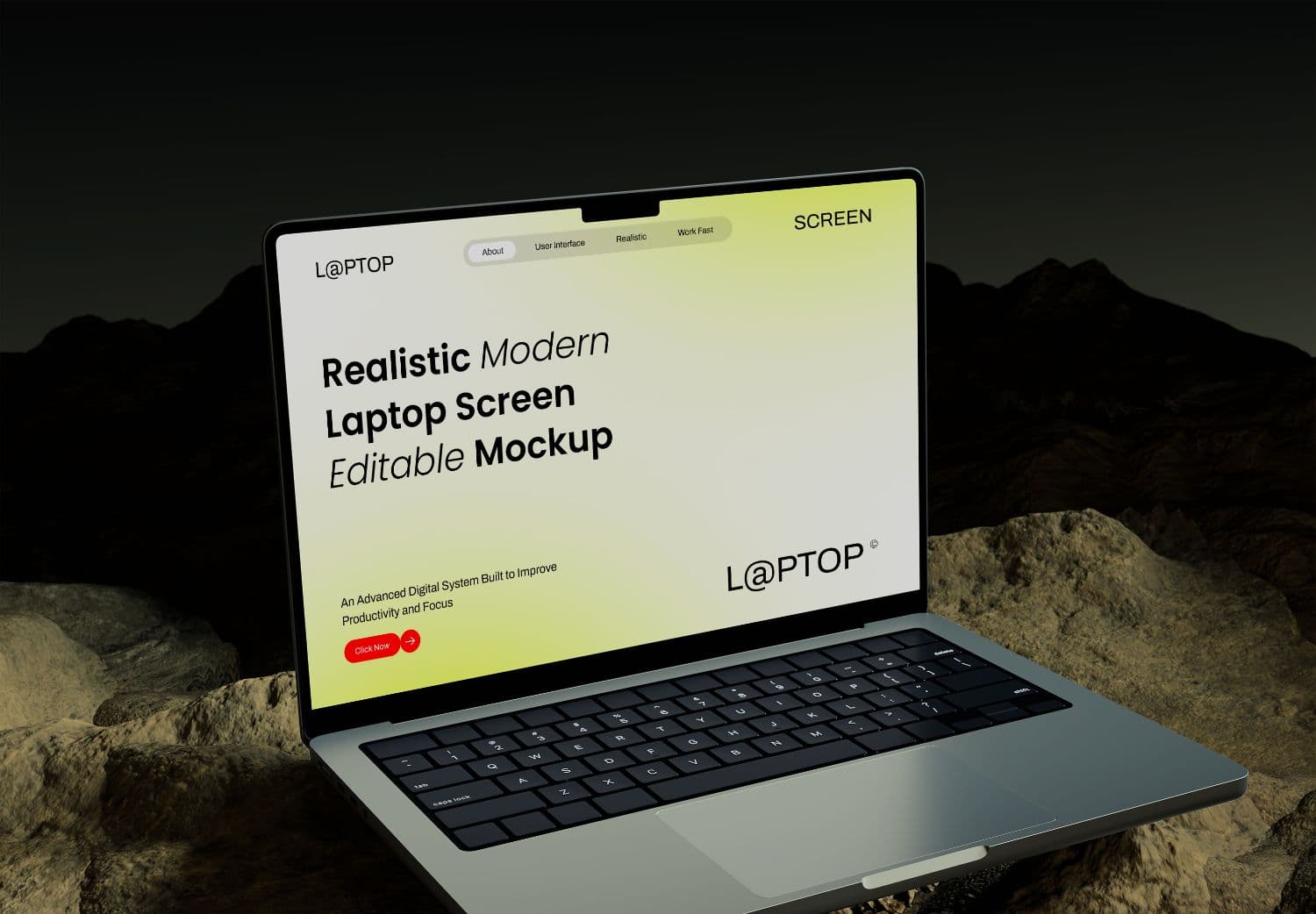 PSD Mockup Laptop for Website and UI Design Showcase