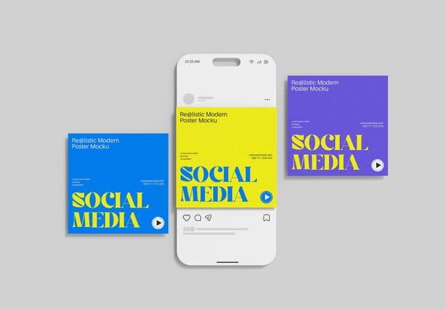 Modern Social Media Poster Mockup Set