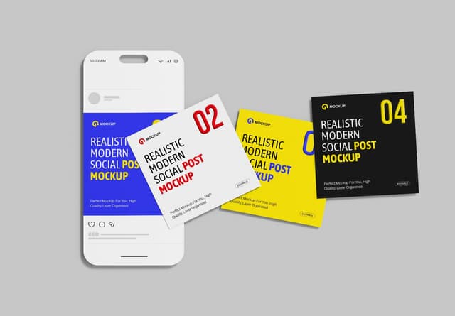 iPhone 15 Social Post Mockup Set