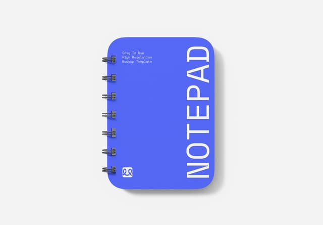 Blue Spiral Notepad Mockup Vertical Design