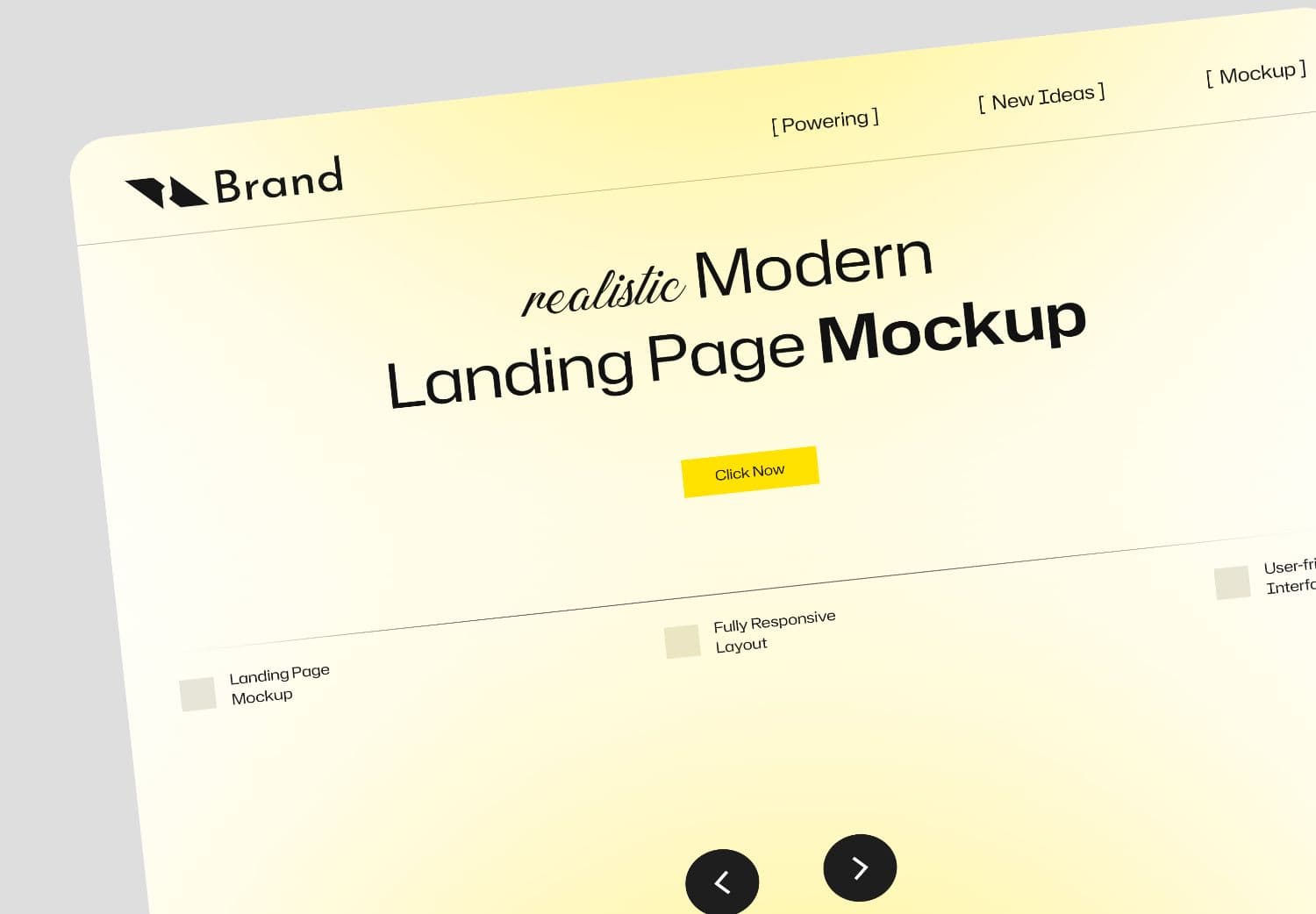 Realistic Modern Landing Page Mockup for Designers