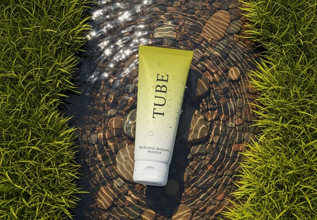 Natural Stream Skincare Tube Mockup Design