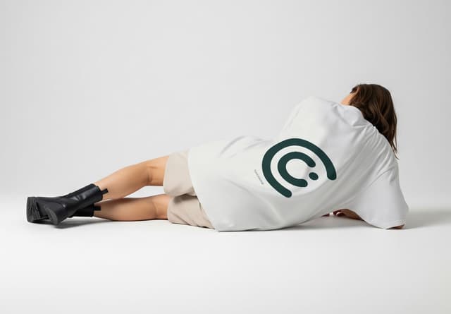 Oversized T-Shirt Back View Mockup with Model Pose