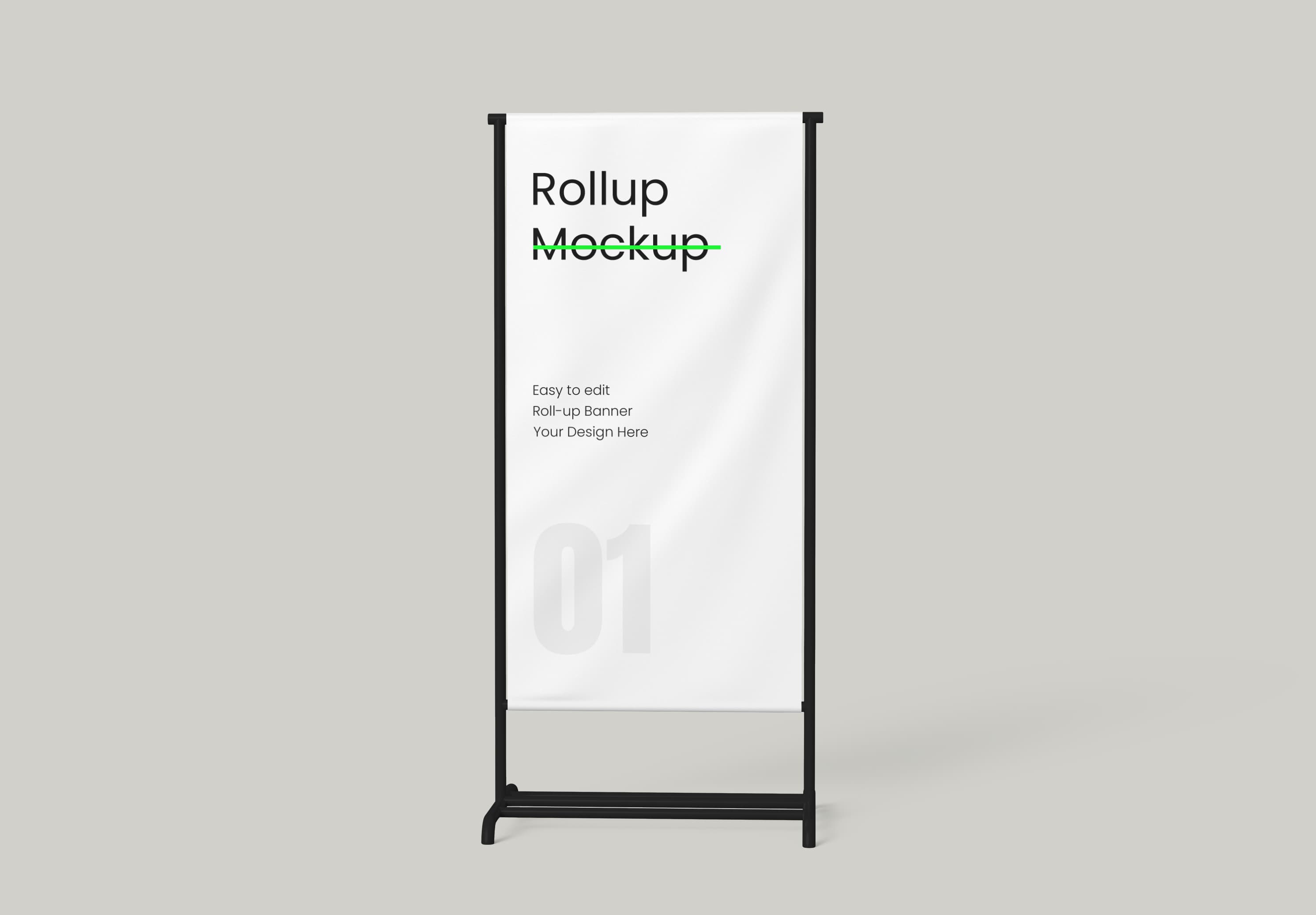 Roll Up Banner Mockup Single Stand Minimal Display