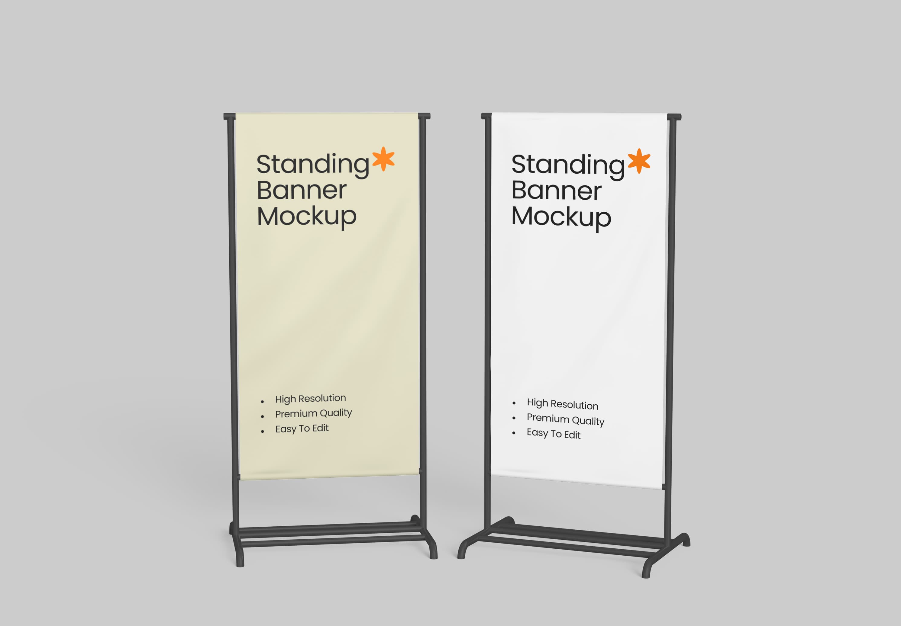 Standing Banner Mockup Set Dual Display Layout