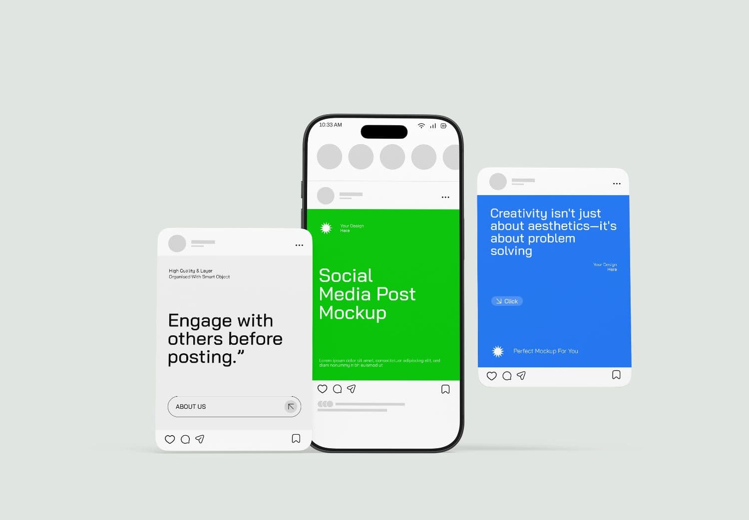 Minimal Social Media Post Mockup for Mobile Branding