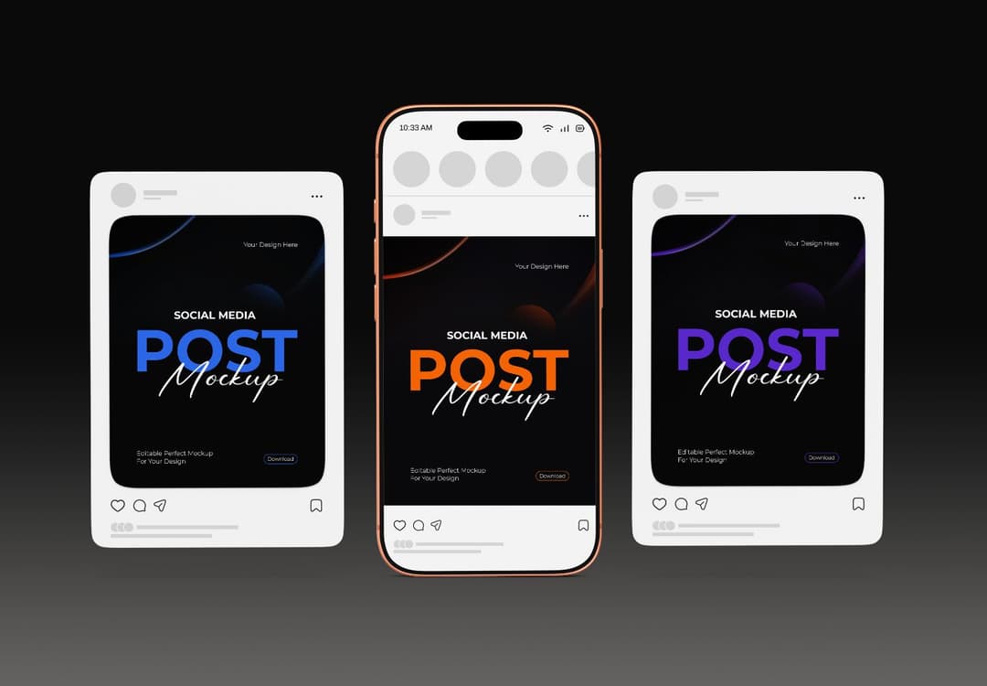 Central Smartphone Social Media Post Mockup