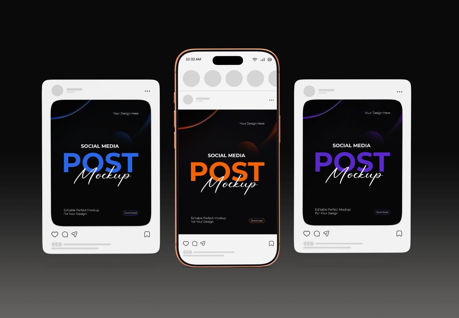 Central Smartphone Social Media Post Mockup