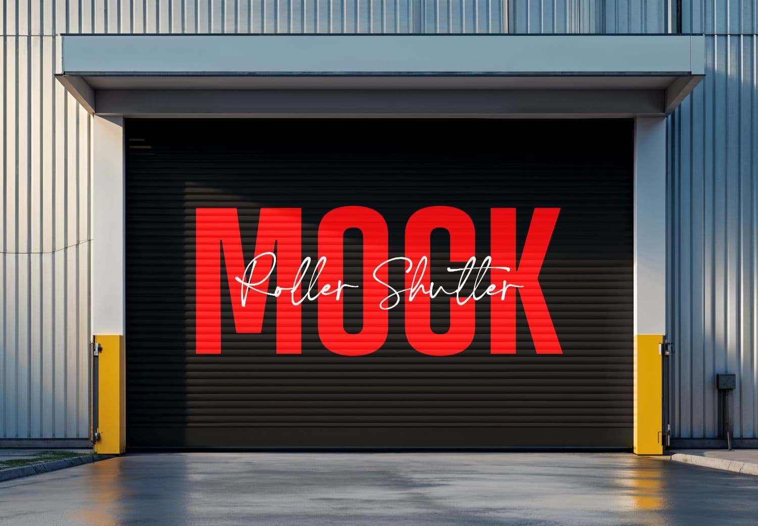 Industrial Roller Shutter Mockup – Front View
