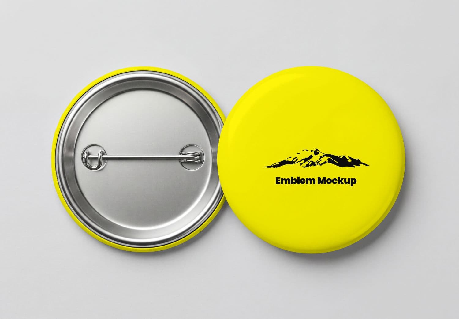 Front Back View Round Pin Badge Mockup