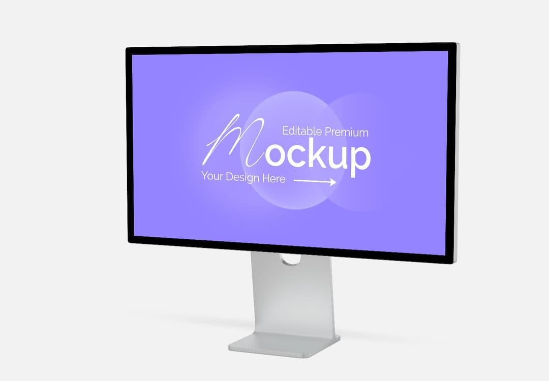 iMac Desktop Monitor Mockup – Angled View