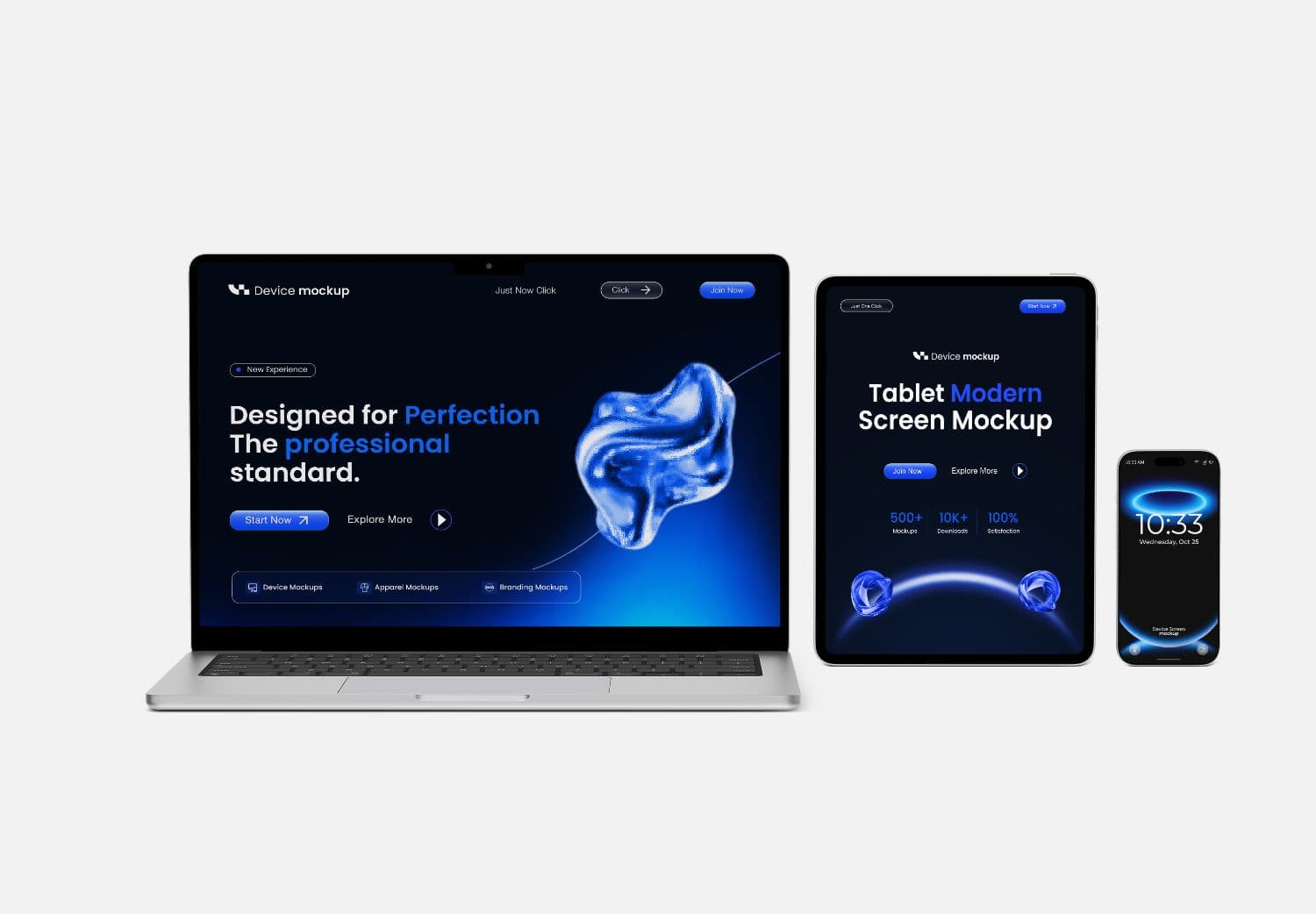 Multi-Device Screen Mockup – Laptop, Tablet & Mobile Presentation Templateetaa