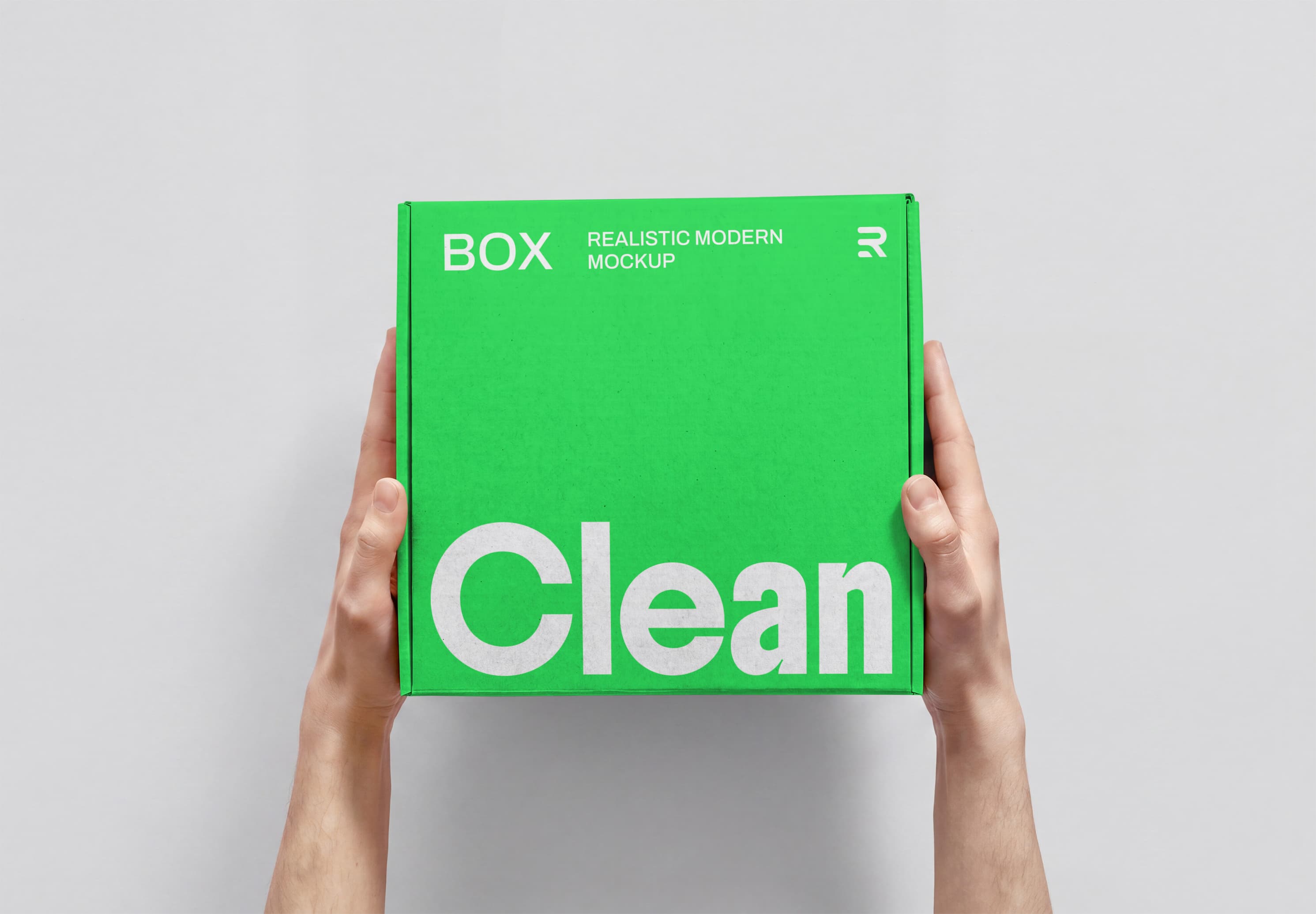 Clean Gift Box Mockup Held in Hands