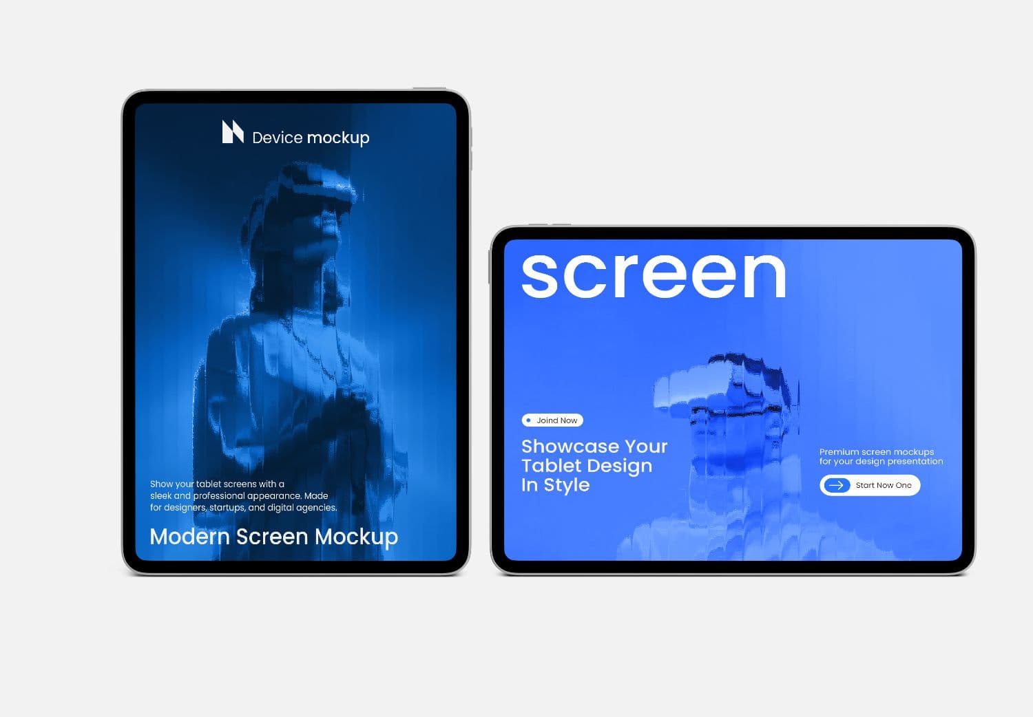 Modern Tablet Screen Mockup PSD – Portrait & Landscape Device Display