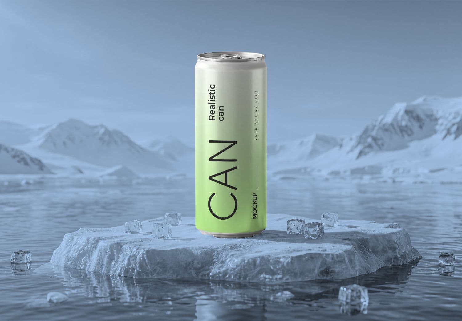 Realistic Soda Can Mockup