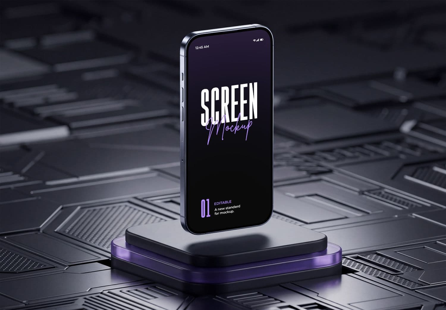 Floating Phone Screen Mockup PSD