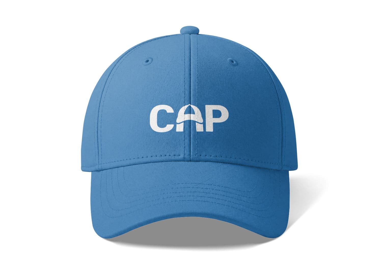 Blue Baseball Cap Mockup Front View