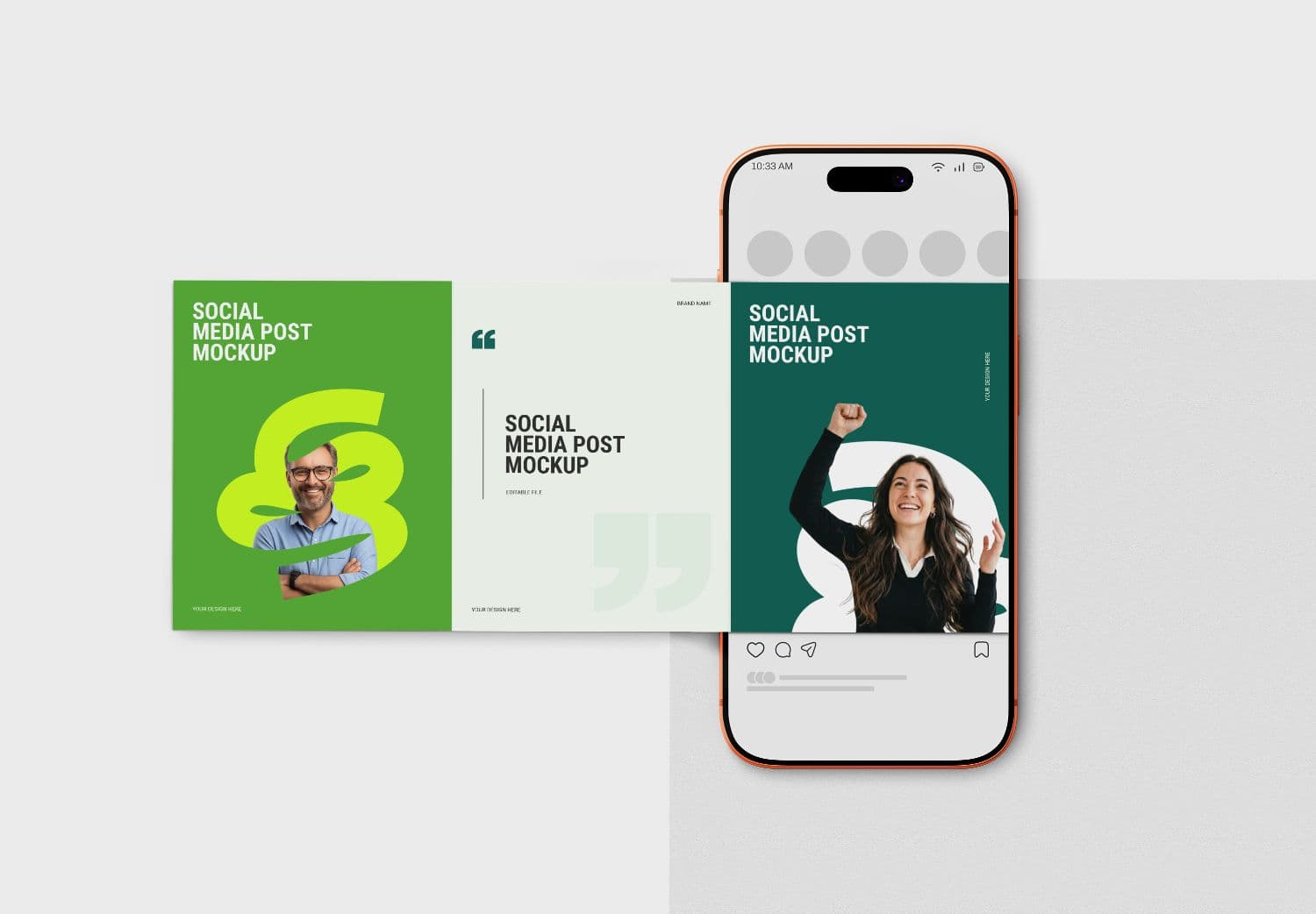 Modern Social Media Seamless Carousel Mockup PSD