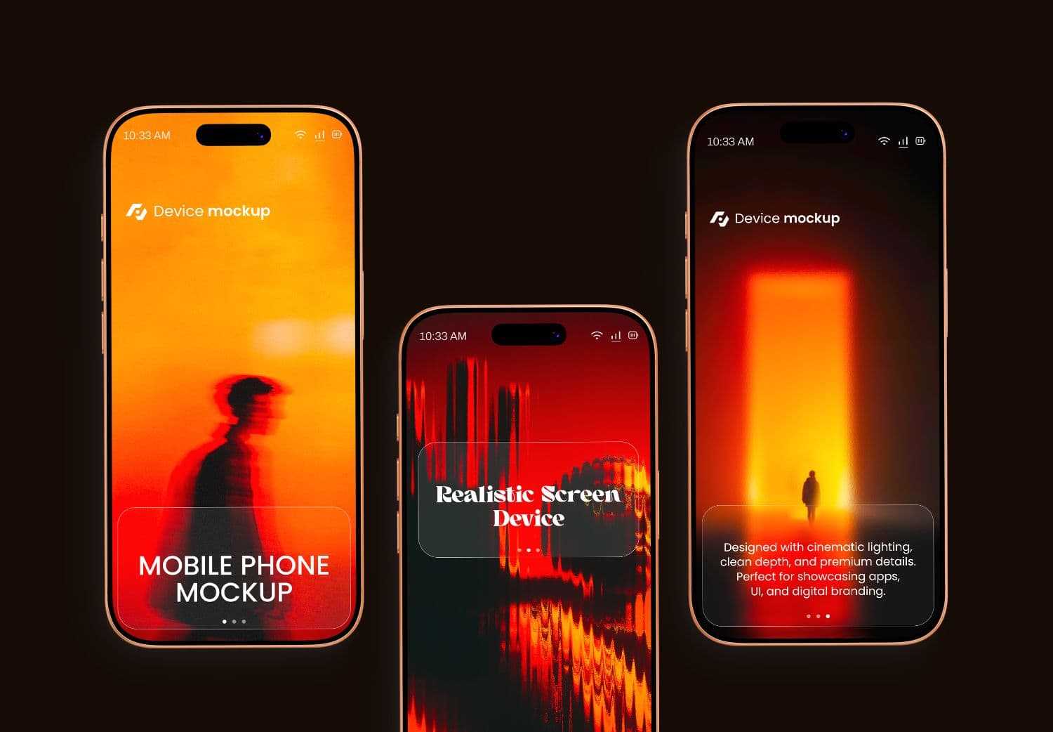Realistic Mobile Phone Display Mockup