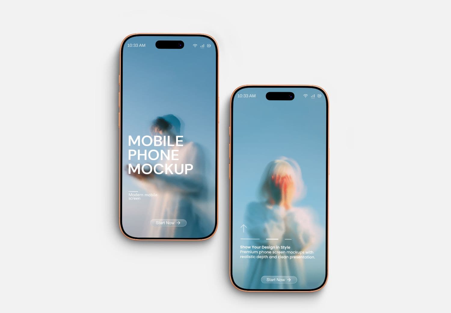 Dual Phone Screen Mockup PSD