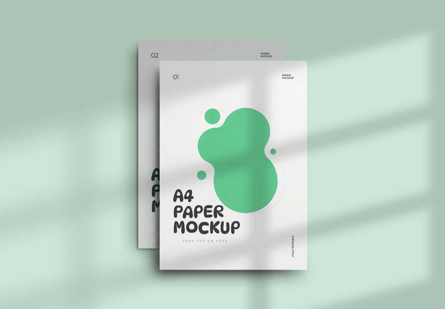 Minimal A4 Flyer Mockup with Layered Paper Presentation