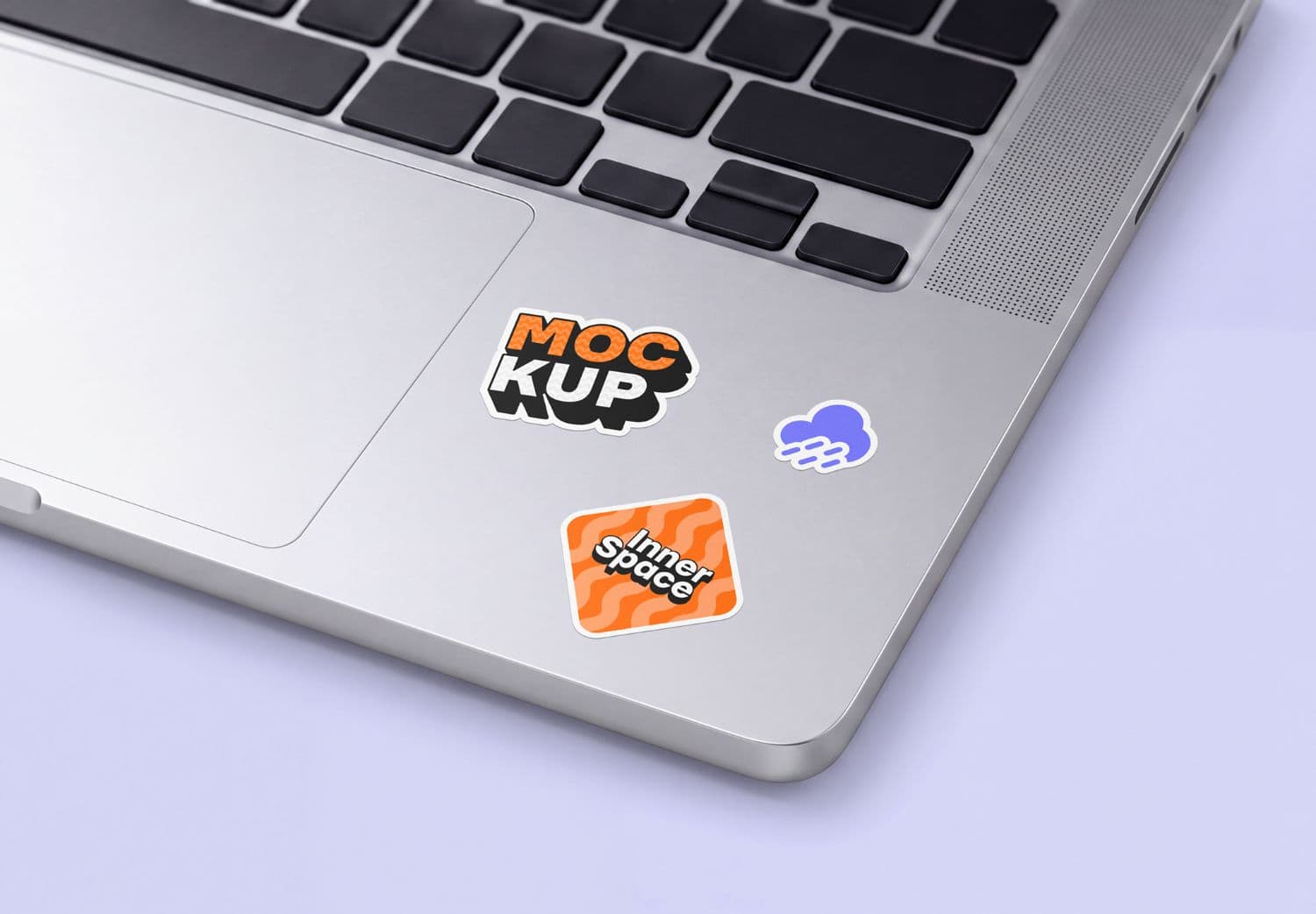 Close-Up Laptop Sticker Mockup