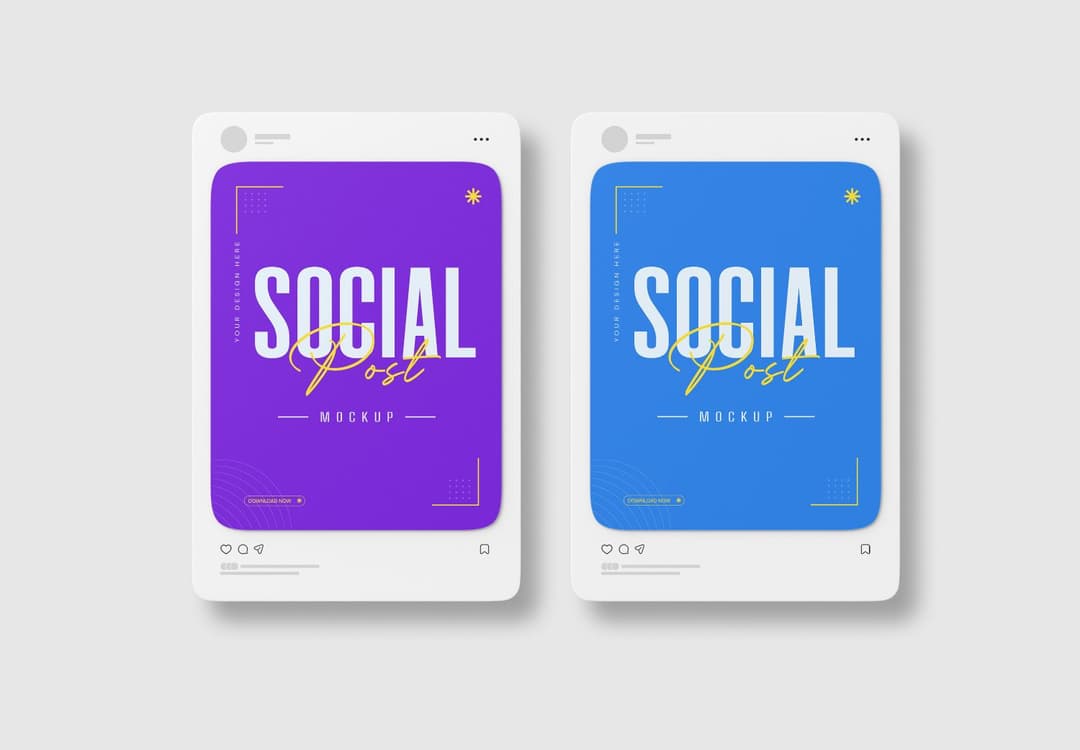 Premium Realistic Social Media Post Mockup | MockupHive