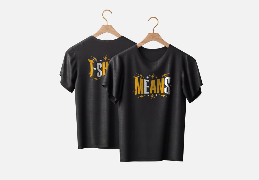 Men's T-Shirt Mockup – Front & Back Hanging Apparel Template