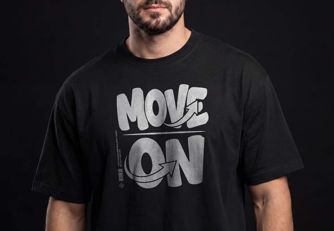Oversized Black T-Shirt Mockup | MockupHive