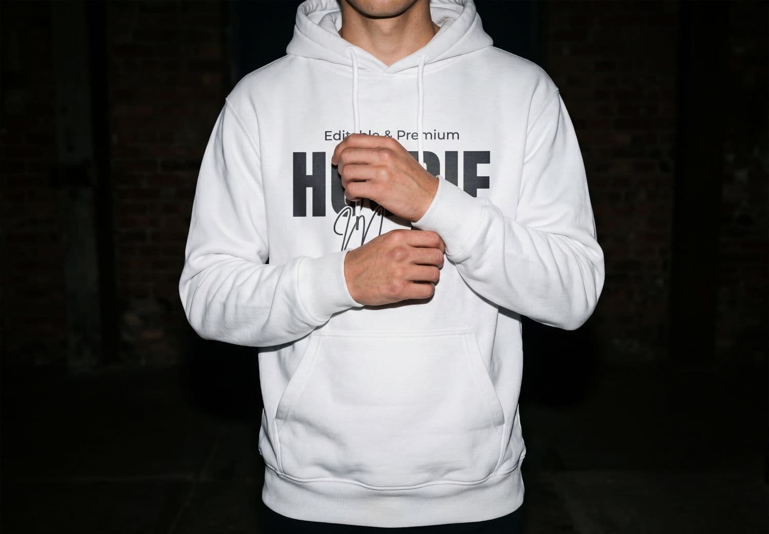 Realistic Hoodie Mockup – Model Wearing Apparel Branding Template