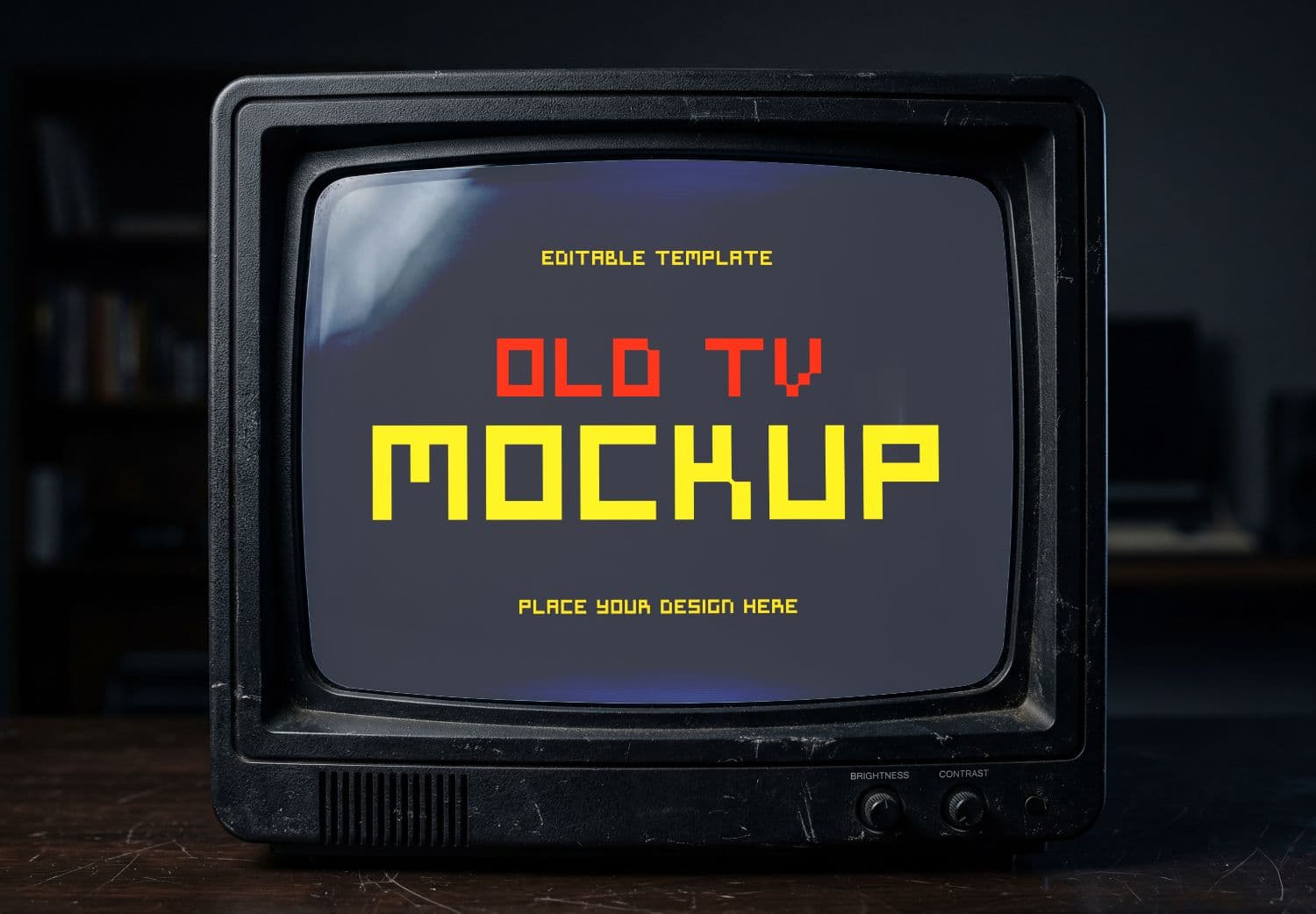 Vintage CRT Television Mockup