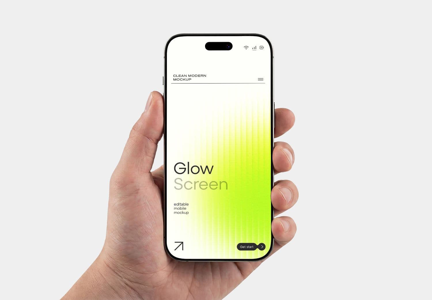 Hand Holding Phone Mockup with Editable Screen
