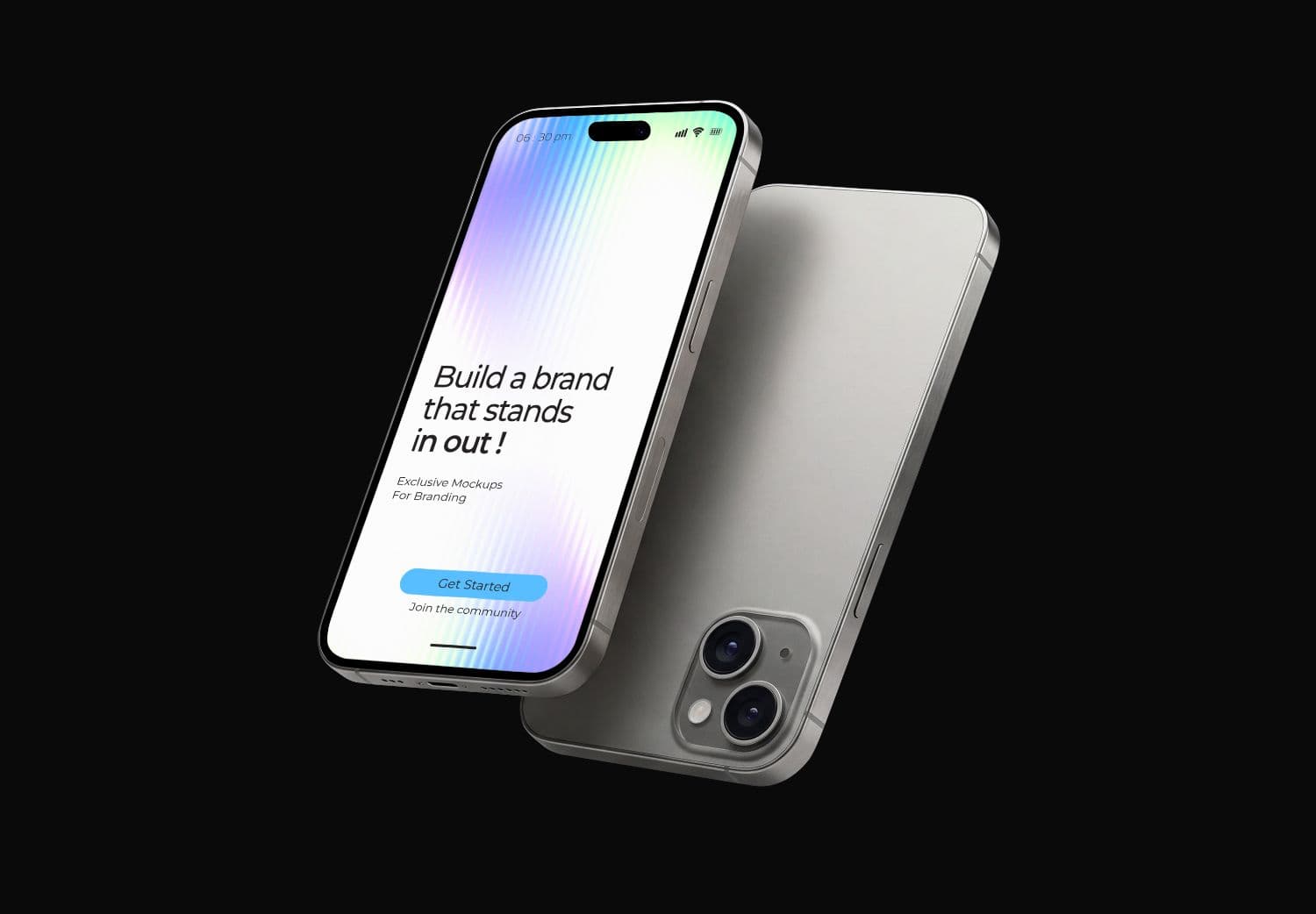 iPhone 16 Front & Back Floating Mockup | MockupHive