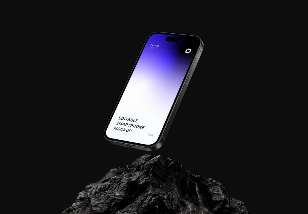 Realistic Floating iPhone Screen Mockup | MockupHive