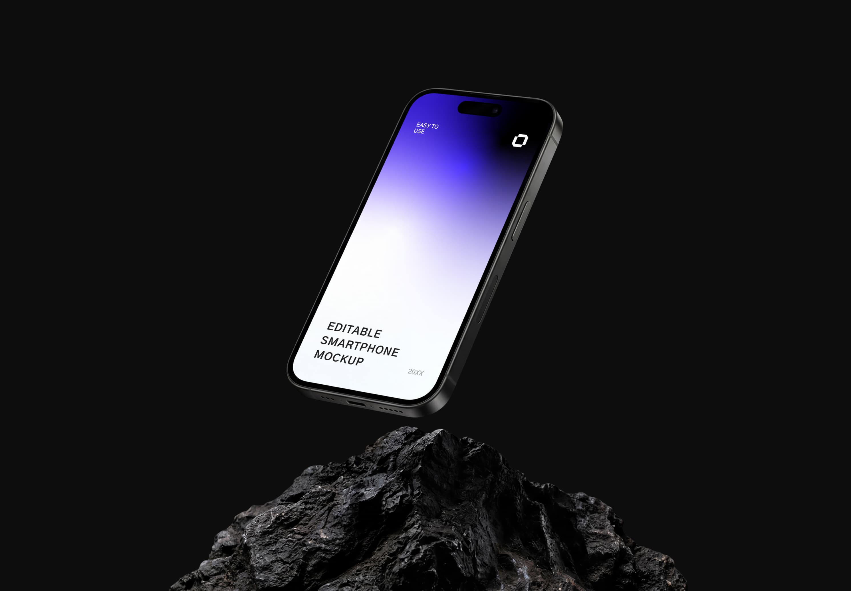 Realistic Floating iPhone Screen Mockup | MockupHive